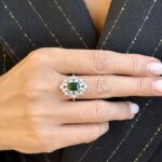Inel oval Smarald piatra dreptunghiulara