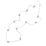 Colier argintiu cu trifoi pietre sidef