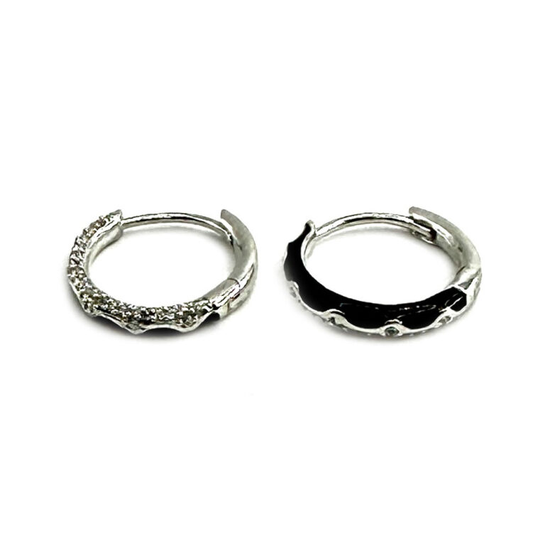 Cercei tortite black poza principala cod 146