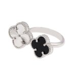 Inel Trifoi Black & Silver (usor reglabil)